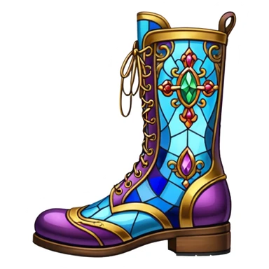 Stained glass boots sticker