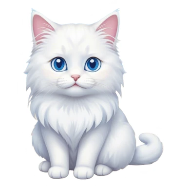 A white cat on the beach. sticker