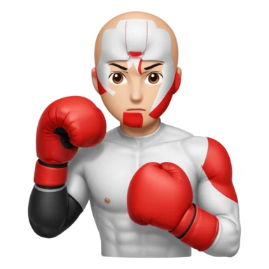 Saitama red hand punch with boxing glove sticker