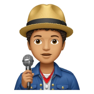 bruno mars with microphone sticker