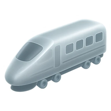 modern white train, matte glass style, side view sticker