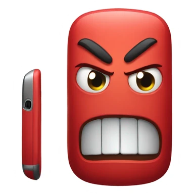 Red smartphone angry  sticker