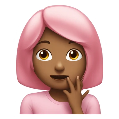 girl blushing with hands sticker