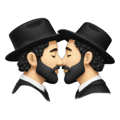 two Orthodox Jews kissing each other sticker