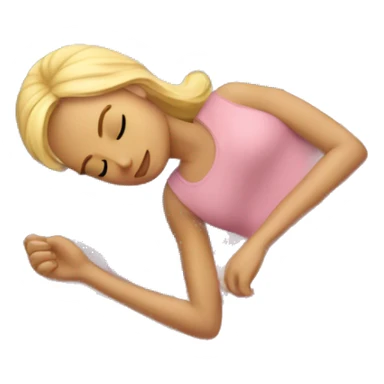 girl sleeping pink sheets blonde hair  sticker