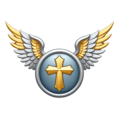 holy saint emblem with silver or white wings  sticker