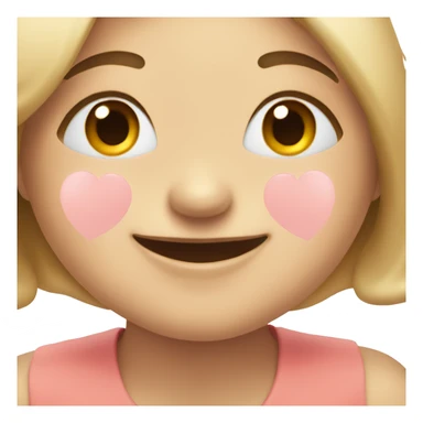 Heart with happy face with blush on cheeks sticker