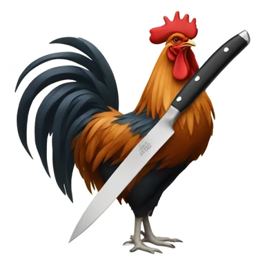 Rooster with a knife  sticker