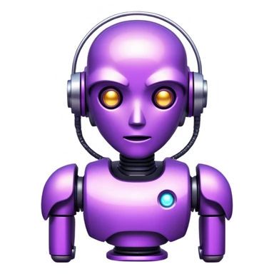 glitter purple cyberpunk robot sticker
