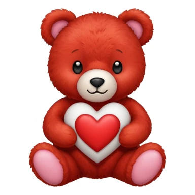 red teddy bear holding a heart saying “te amo” sticker