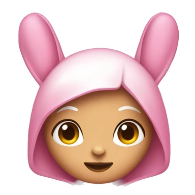 Female rabit with a heart pink sticker