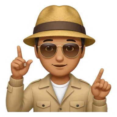 man pointing down sticker