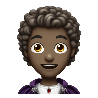 vampire with brown hair and silver sparkly skin sticker