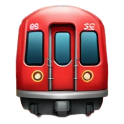 A subway train emoji at the station in the tunnel sticker