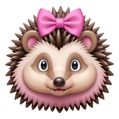 hedgehog with a pink bow sticker