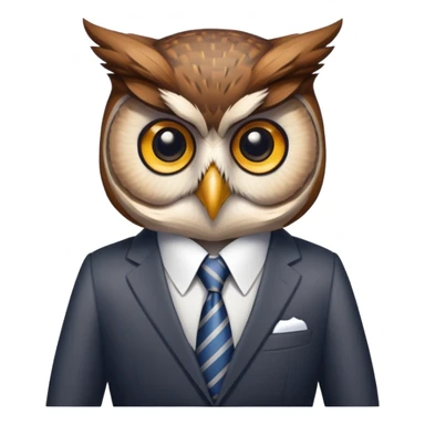 owl wearing a business suit sticker