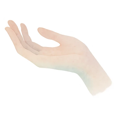 a hand, watercolor art style sticker