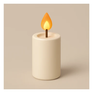 A simple candle in the style of a generic base model sticker