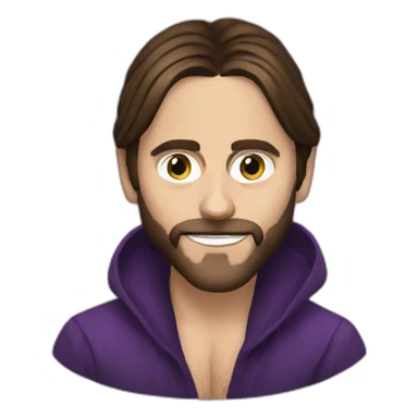Jared Leto with face like eggplant sticker