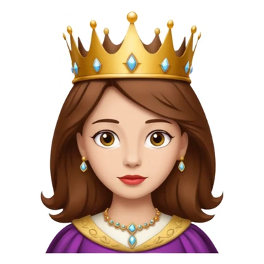 A queen with brown hair called Dilo sticker
