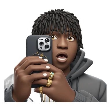 boy holding jewelry and phone sticker