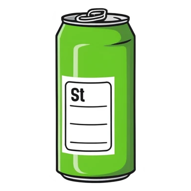 A skinny slim can of white claw alcohol with green label like real white claw sticker