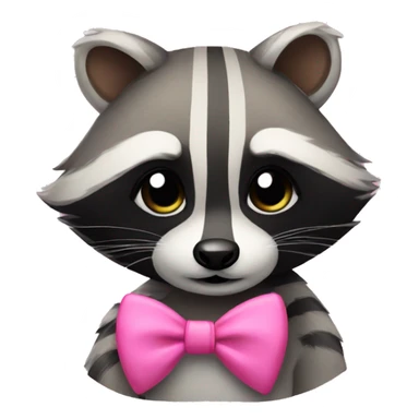 Raccoon with a pink bow sticker