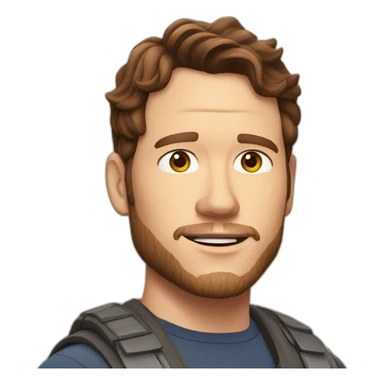Chris Pratt brunette cartoon sticker