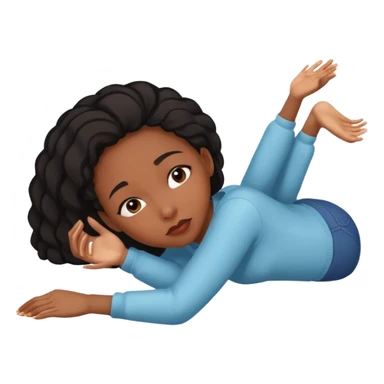 Fainting on floor black girl  sticker