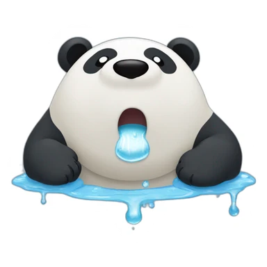 panda drooling from the mouth, water dripping from the mouth sticker