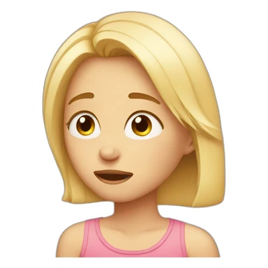 Blond girl is crying sticker