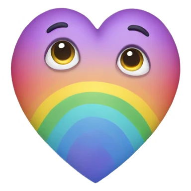 rainbow heart in the face sticker