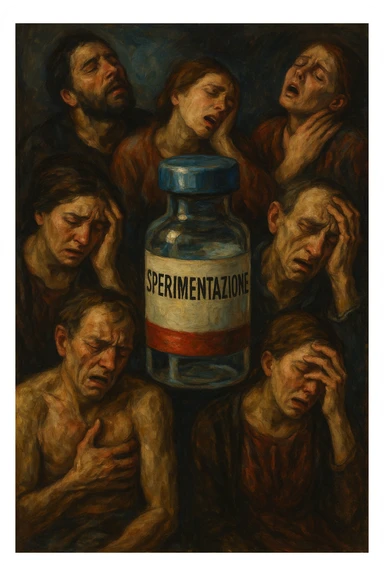 Donne e uomini che stanno male a causa di un vaccino chiamato "Sperimentazione" sticker