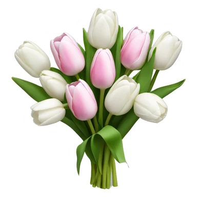 bouquet of white tulips and some pink tulips sticker
