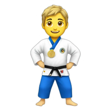 judoka with a medal sticker