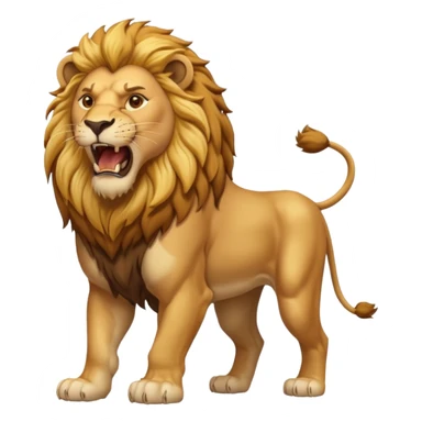 Lion – Golden mane, roaring, standing proudly sticker