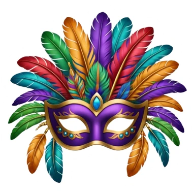 Feather Mask – Mask decorated with colorful feathers. sticker