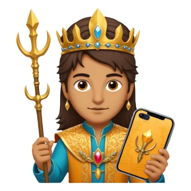 persian with saffron and smartphone, scepter, trident sticker