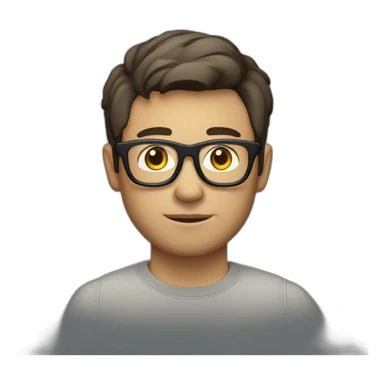  photographer, short hair, dark hair, slight beard, glasses, light skin, slightly fat face sticker