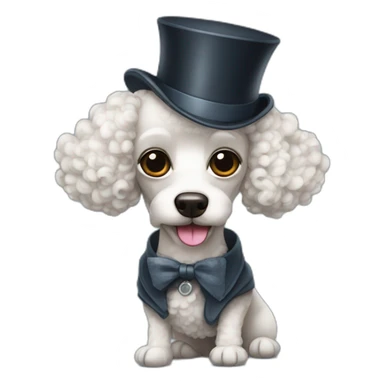 French Poodle with Sherlock Holmes costume sticker