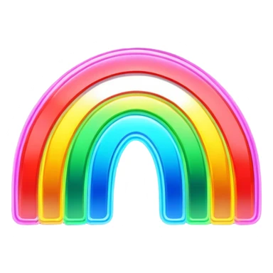 glowing led light, rainbow coloured, one big sign sticker