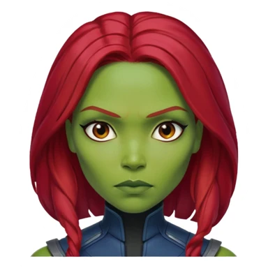 gamora from Guardians of the Galaxy movie , red hair sticker