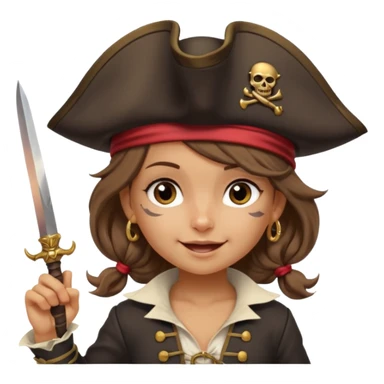 cute pirate girl saluting as though to say "aye aye captain!" sticker