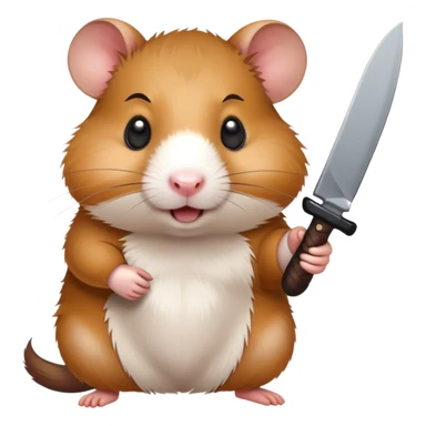 hamster with a knife sticker