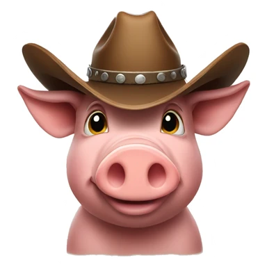 pig with cowboy hat sticker