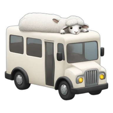 Sheep driving a modern bus sticker
