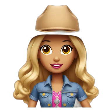 barbie with a cowboy hat sticker
