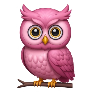 pink owl sticker