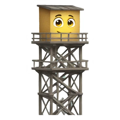 Person looking out from a watchtower  sticker