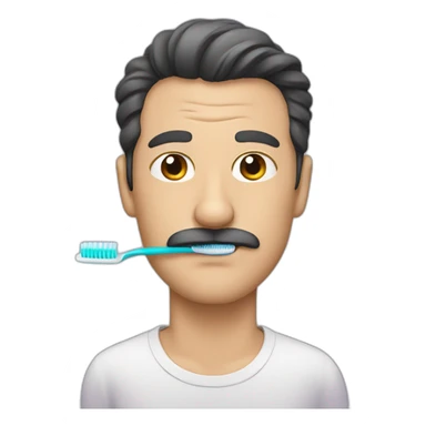 guy with a toothbrush moustache sticker